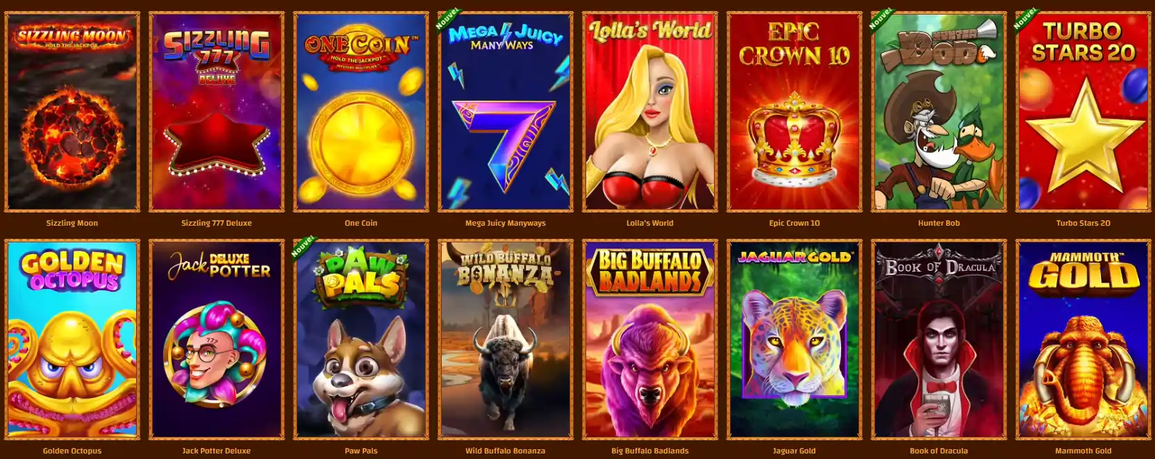 Jeux exclusifs de machines à sous sur Tiki Casino